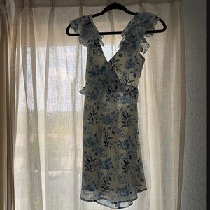 Francesca's Collections Blue Floral Mini Dress- never been worn